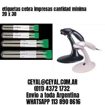 etiquetas cebra impresas cantidad minima 20 x 30