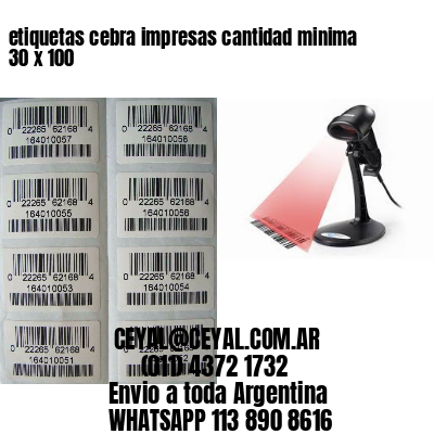 etiquetas cebra impresas cantidad minima 30 x 100