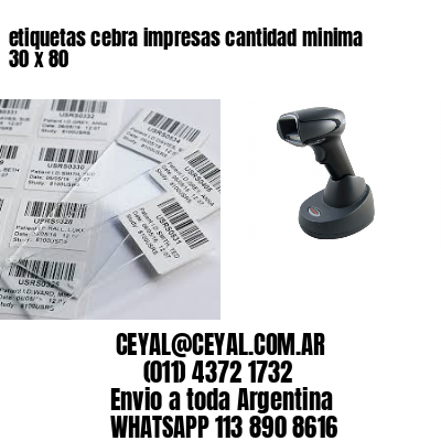 etiquetas cebra impresas cantidad minima 30 x 80