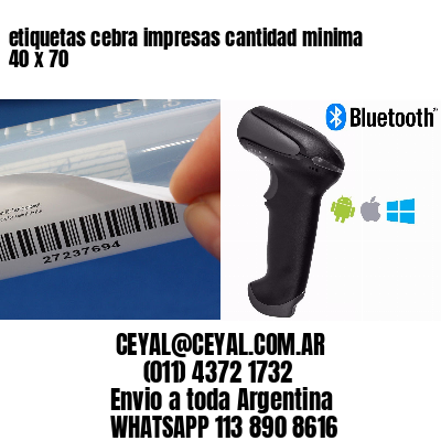 etiquetas cebra impresas cantidad minima 40 x 70