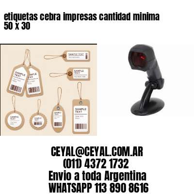 etiquetas cebra impresas cantidad minima 50 x 30