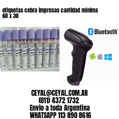 etiquetas cebra impresas cantidad minima 60 x 30