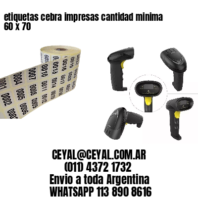 etiquetas cebra impresas cantidad minima 60 x 70