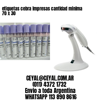 etiquetas cebra impresas cantidad minima 70 x 30