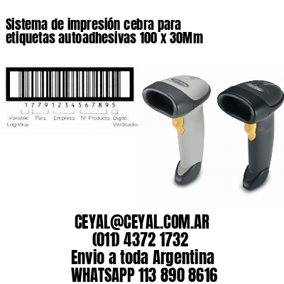 Sistema de impresión cebra para etiquetas autoadhesivas 100 x 30Mm