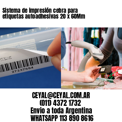 Sistema de impresión cebra para etiquetas autoadhesivas 20 x 60Mm