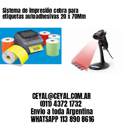 Sistema de impresión cebra para etiquetas autoadhesivas 20 x 70Mm