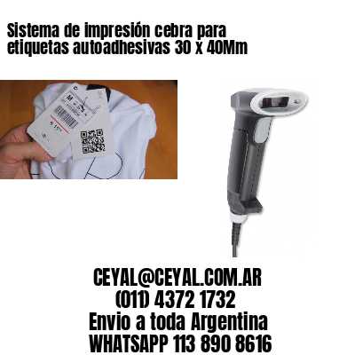 Sistema de impresión cebra para etiquetas autoadhesivas 30 x 40Mm