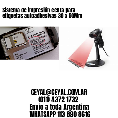 Sistema de impresión cebra para etiquetas autoadhesivas 30 x 50Mm