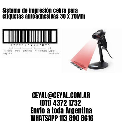 Sistema de impresión cebra para etiquetas autoadhesivas 30 x 70Mm