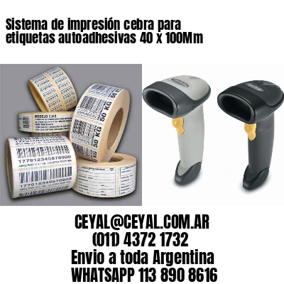 Sistema de impresión cebra para etiquetas autoadhesivas 40 x 100Mm