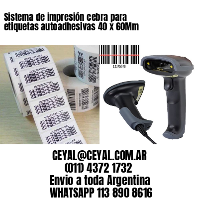 Sistema de impresión cebra para etiquetas autoadhesivas 40 x 60Mm