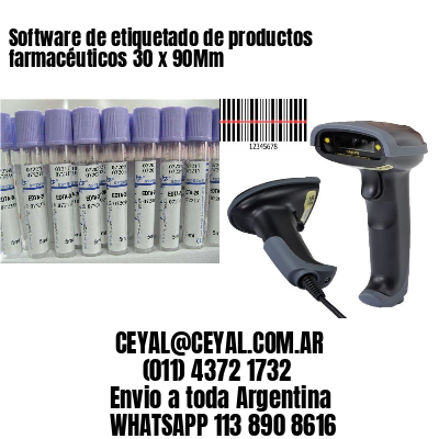 Software de etiquetado de productos farmacéuticos 30 x 90Mm