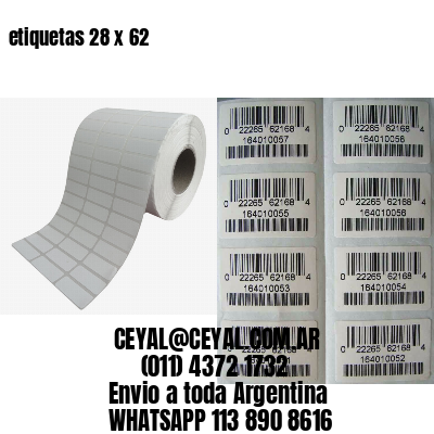 etiquetas 28 x 62