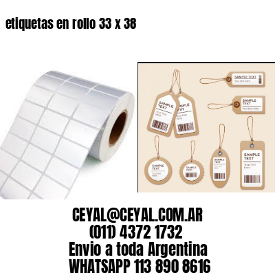 etiquetas en rollo 33 x 38