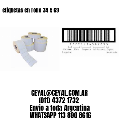 etiquetas en rollo 34 x 69