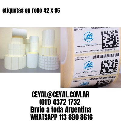 etiquetas en rollo 42 x 96