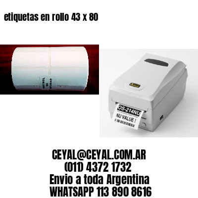etiquetas en rollo 43 x 80
