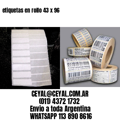 etiquetas en rollo 43 x 96
