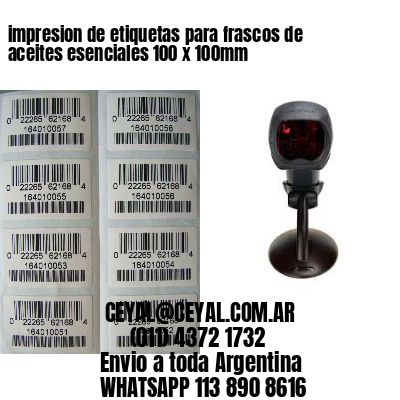 impresion de etiquetas para frascos de aceites esenciales 100 x 100mm
