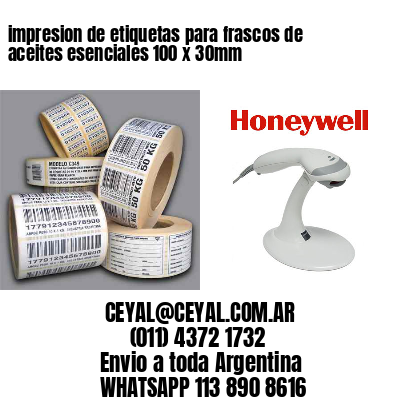 impresion de etiquetas para frascos de aceites esenciales 100 x 30mm
