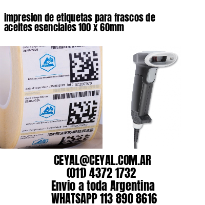 impresion de etiquetas para frascos de aceites esenciales 100 x 60mm