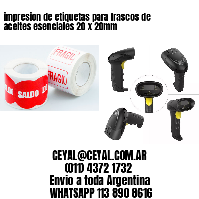 impresion de etiquetas para frascos de aceites esenciales 20 x 20mm