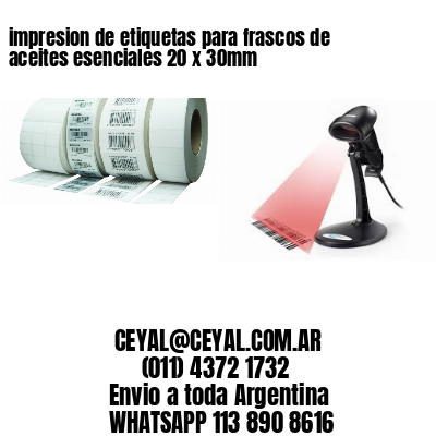 impresion de etiquetas para frascos de aceites esenciales 20 x 30mm
