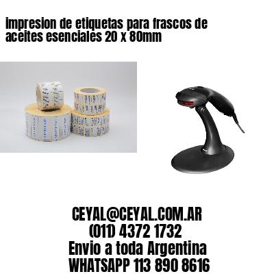 impresion de etiquetas para frascos de aceites esenciales 20 x 80mm