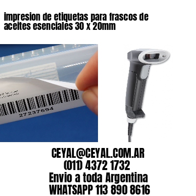 impresion de etiquetas para frascos de aceites esenciales 30 x 20mm