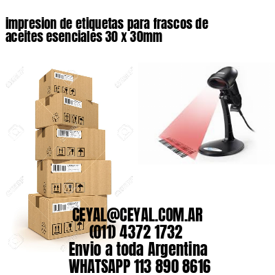 impresion de etiquetas para frascos de aceites esenciales 30 x 30mm