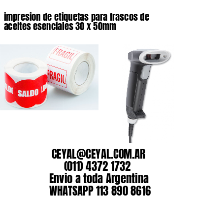 impresion de etiquetas para frascos de aceites esenciales 30 x 50mm