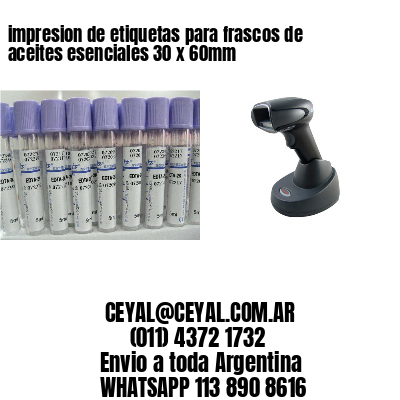 impresion de etiquetas para frascos de aceites esenciales 30 x 60mm