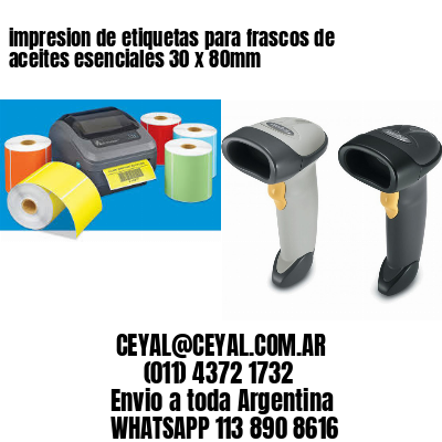 impresion de etiquetas para frascos de aceites esenciales 30 x 80mm