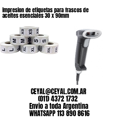 impresion de etiquetas para frascos de aceites esenciales 30 x 90mm