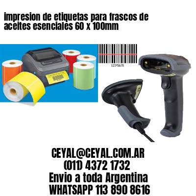 impresion de etiquetas para frascos de aceites esenciales 60 x 100mm