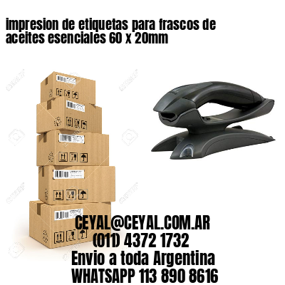 impresion de etiquetas para frascos de aceites esenciales 60 x 20mm