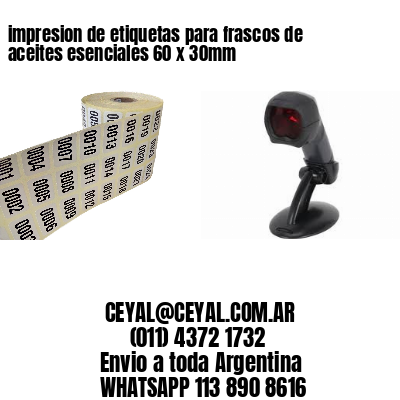 impresion de etiquetas para frascos de aceites esenciales 60 x 30mm