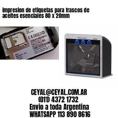 impresion de etiquetas para frascos de aceites esenciales 80 x 20mm