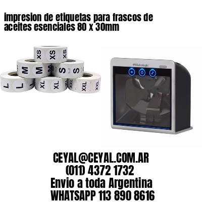 impresion de etiquetas para frascos de aceites esenciales 80 x 30mm