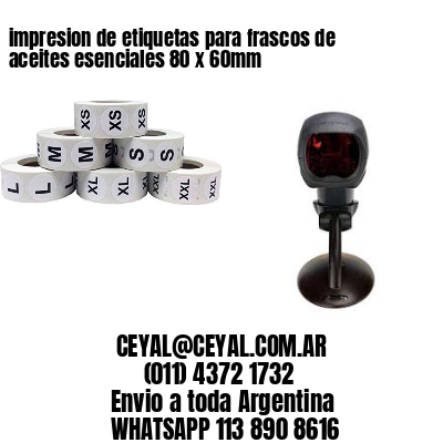 impresion de etiquetas para frascos de aceites esenciales 80 x 60mm