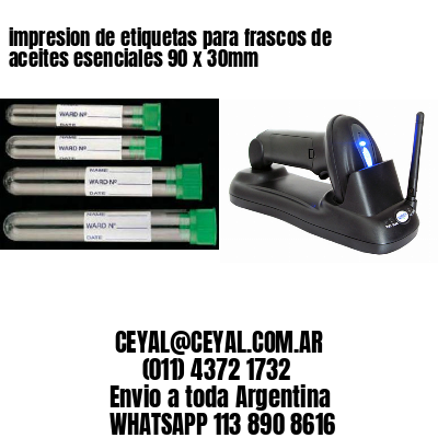 impresion de etiquetas para frascos de aceites esenciales 90 x 30mm