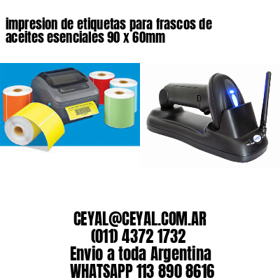 impresion de etiquetas para frascos de aceites esenciales 90 x 60mm