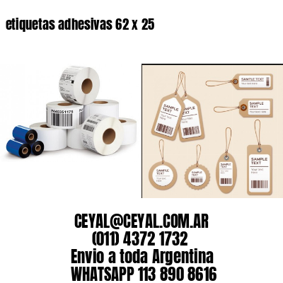etiquetas adhesivas 62 x 25