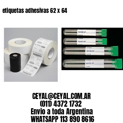 etiquetas adhesivas 62 x 64