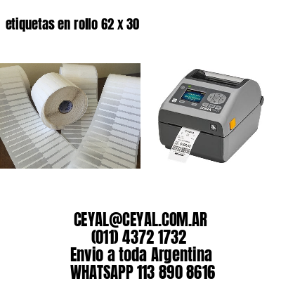 etiquetas en rollo 62 x 30