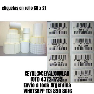 etiquetas en rollo 68 x 21