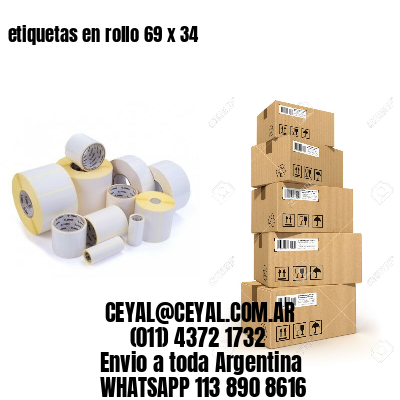etiquetas en rollo 69 x 34