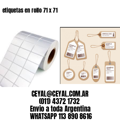 etiquetas en rollo 71 x 71