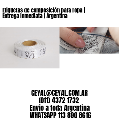 Etiquetas de composición para ropa | Entrega inmediata | Argentina